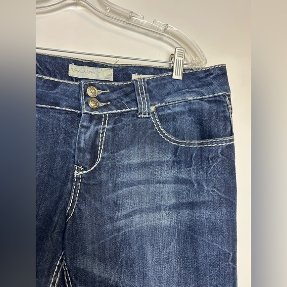 Vanilla Star Cowgirl Jeans Womens Size 13 Blue Washed Boocut Wide leg Mid Rise - Picture 5 of 14